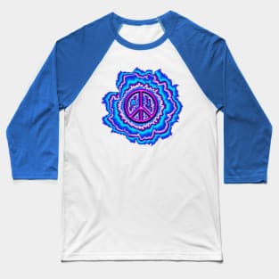 glowing purple pink peace sign Baseball T-Shirt